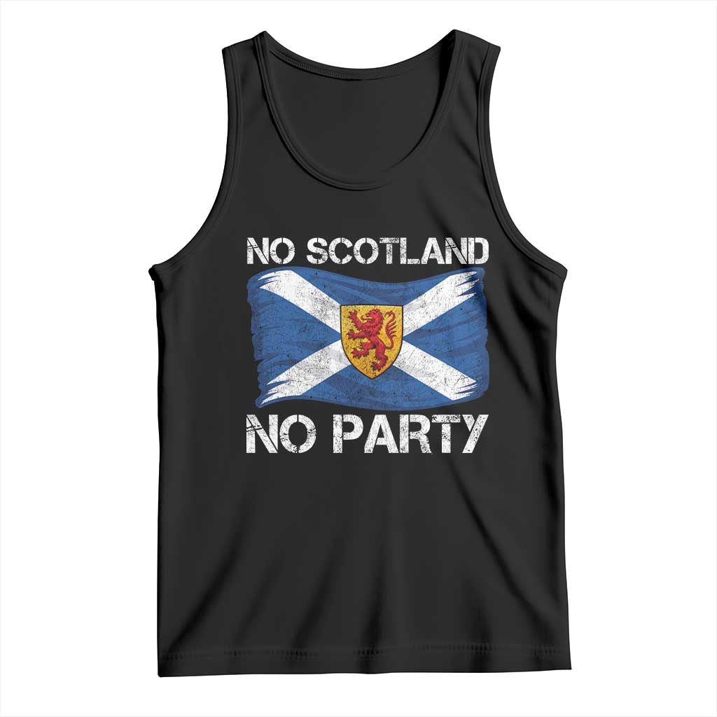 No Scotland No Party Saltire Flag Lion Rampant Crest Tank Top Game Day Soccer Fans Football Tournament TS02 Black Print Your Wear