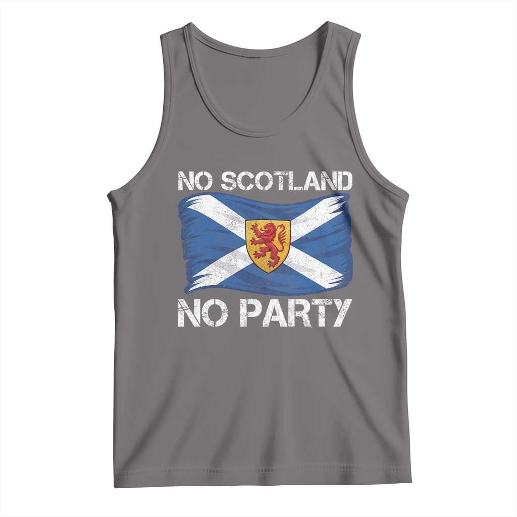 No Scotland No Party Saltire Flag Lion Rampant Crest Tank Top Game Day Soccer Fans Football Tournament