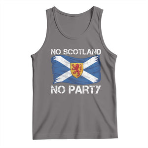 No Scotland No Party Saltire Flag Lion Rampant Crest Tank Top Game Day Soccer Fans Football Tournament