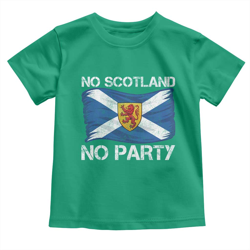 No Scotland No Party Saltire Flag Lion Rampant Crest Toddler T Shirt Game Day Soccer Fans Football Tournament
