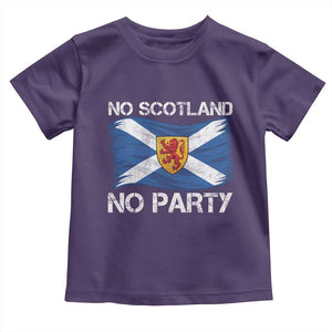 No Scotland No Party Saltire Flag Lion Rampant Crest Toddler T Shirt Game Day Soccer Fans Football Tournament
