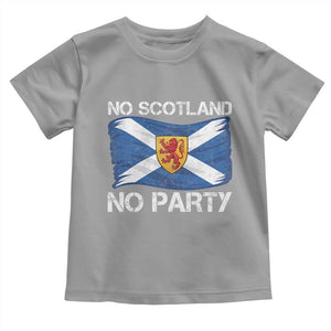 No Scotland No Party Saltire Flag Lion Rampant Crest Toddler T Shirt Game Day Soccer Fans Football Tournament