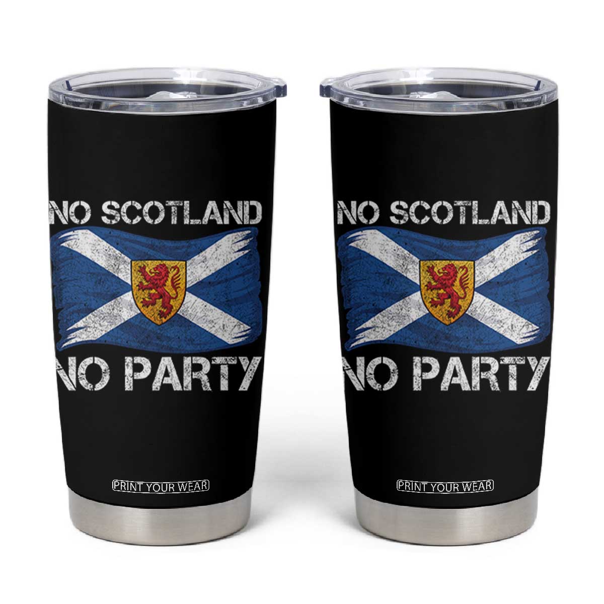 No Scotland No Party Saltire Flag Lion Rampant Crest Tumbler Cup Game Day Soccer Fans Football Tournament