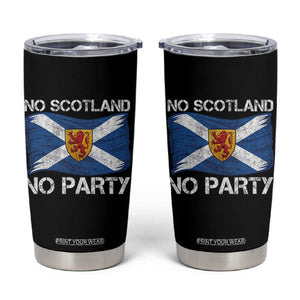 No Scotland No Party Saltire Flag Lion Rampant Crest Tumbler Cup Game Day Soccer Fans Football Tournament