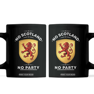 No Scotland No Party Gold Heraldic Shield Red Lion Rampant Coffee Mug Game Day Soccer Fans Football Tournament