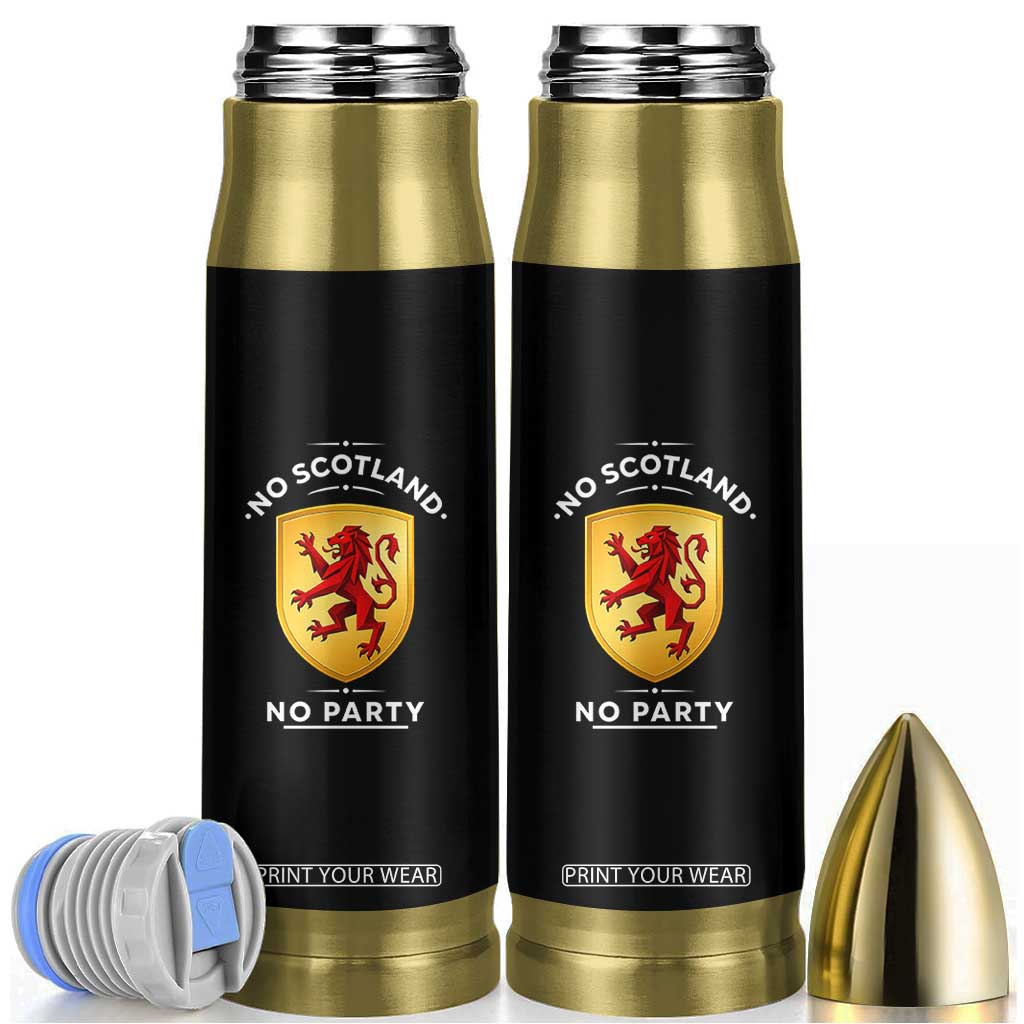 No Scotland No Party Gold Heraldic Shield Red Lion Rampant Bullet Tumbler Game Day Soccer Fans Football Tournament