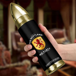 No Scotland No Party Gold Heraldic Shield Red Lion Rampant Bullet Tumbler Game Day Soccer Fans Football Tournament