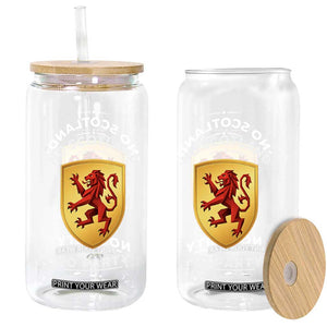 No Scotland No Party Gold Heraldic Shield Red Lion Rampant Glass Can Game Day Soccer Fans Football Tournament