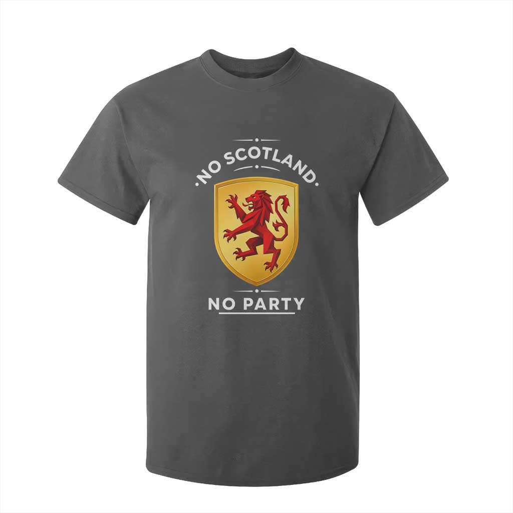 No Scotland No Party Gold Heraldic Shield Red Lion Rampant T Shirt For Kid Game Day Soccer Fans Football Tournament