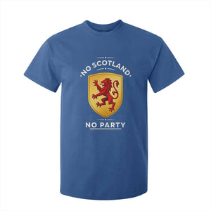 No Scotland No Party Gold Heraldic Shield Red Lion Rampant T Shirt For Kid Game Day Soccer Fans Football Tournament