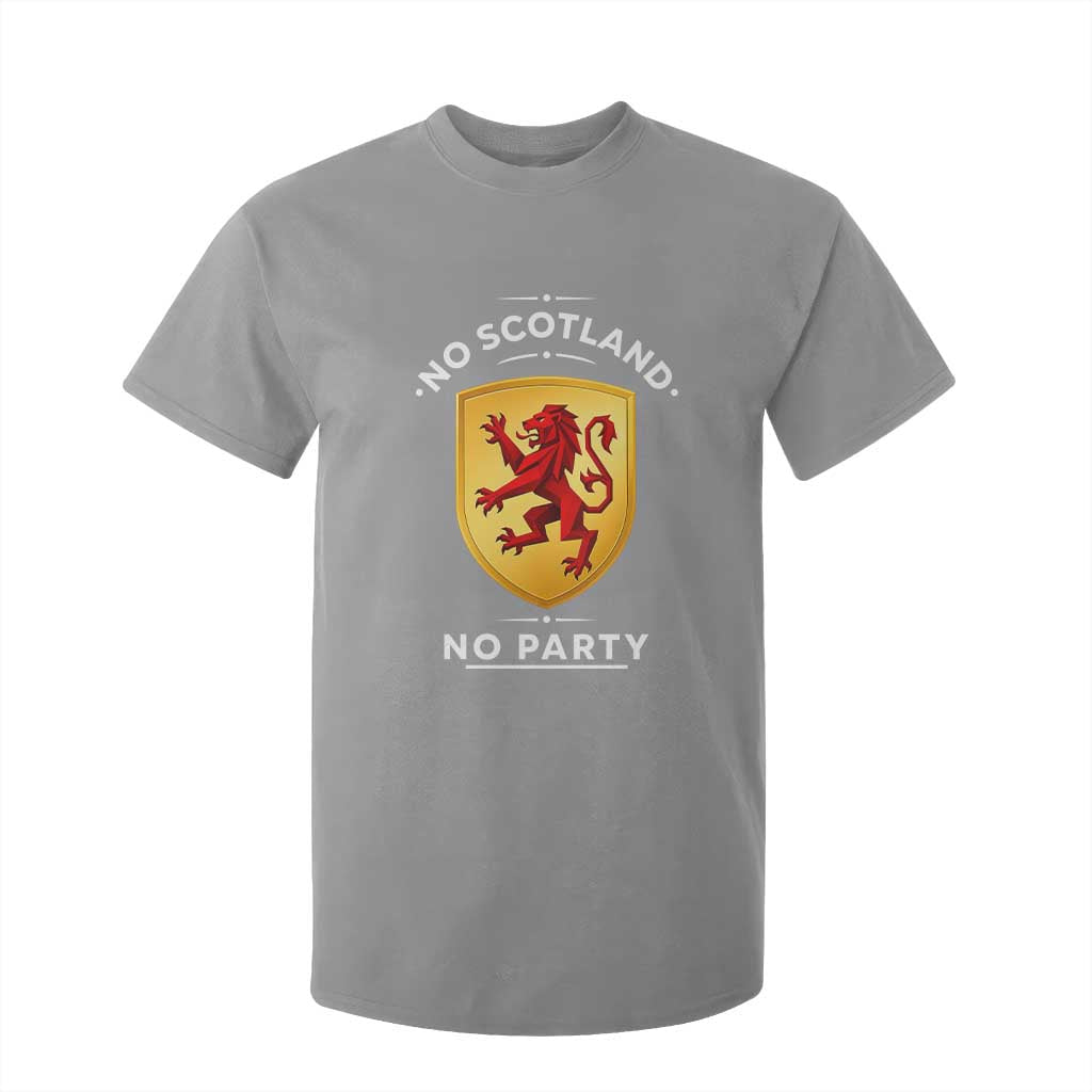 No Scotland No Party Gold Heraldic Shield Red Lion Rampant T Shirt For Kid Game Day Soccer Fans Football Tournament