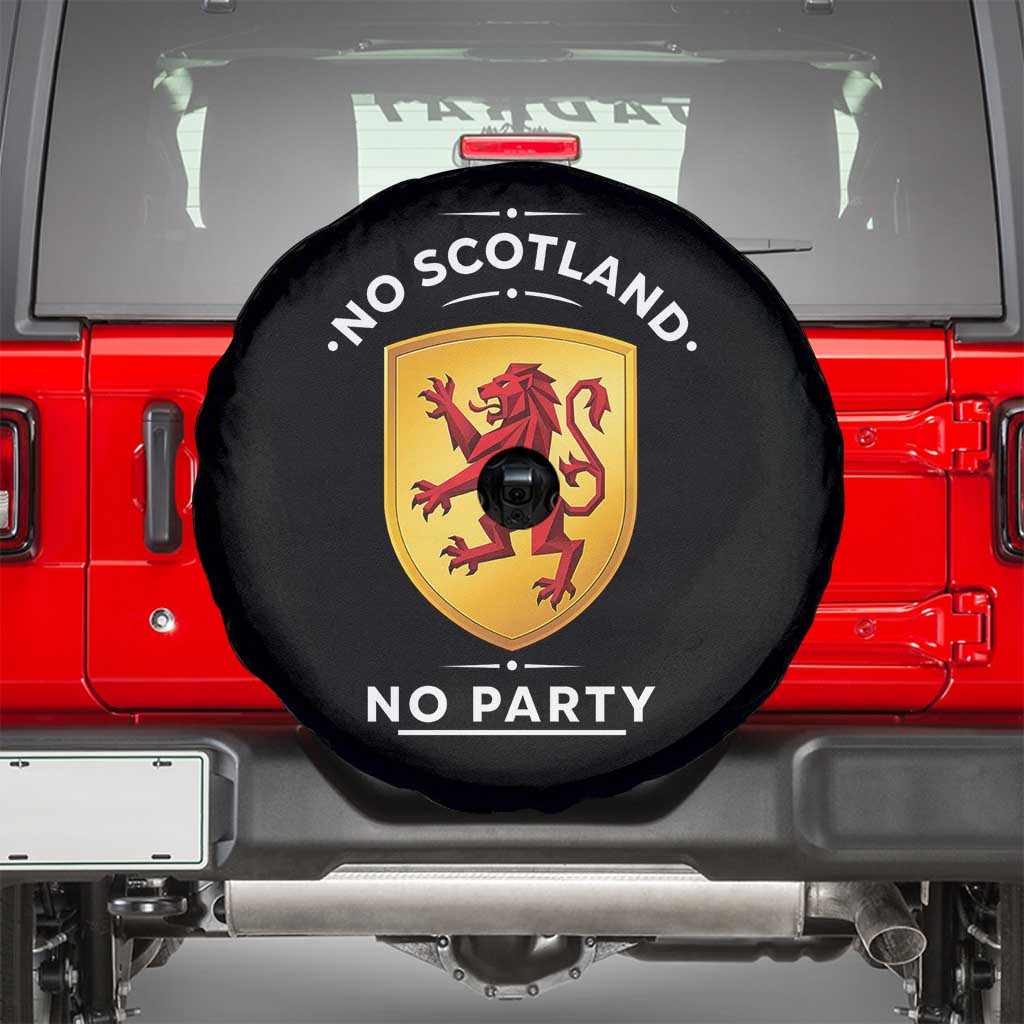 No Scotland No Party Gold Heraldic Shield Red Lion Rampant Spare Tire Cover Game Day Soccer Fans Football Tournament