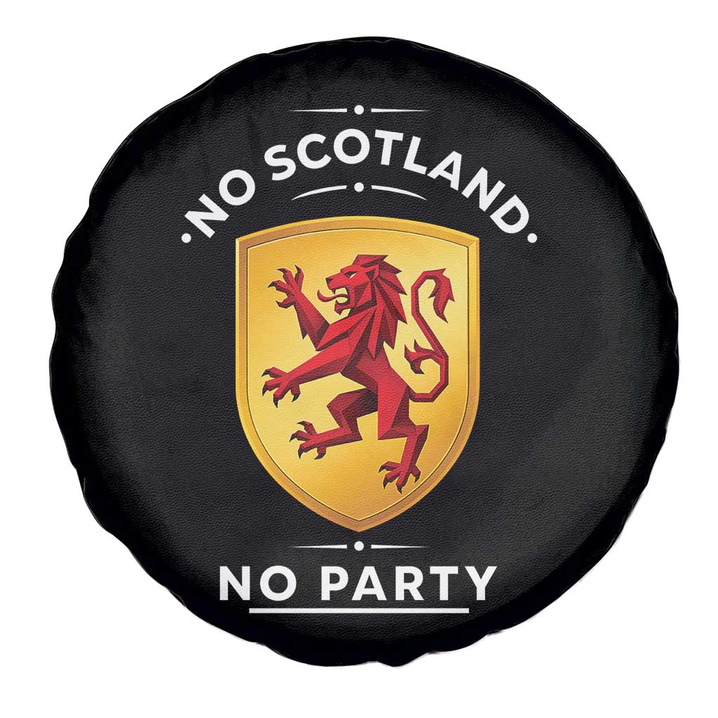 No Scotland No Party Gold Heraldic Shield Red Lion Rampant Spare Tire Cover Game Day Soccer Fans Football Tournament
