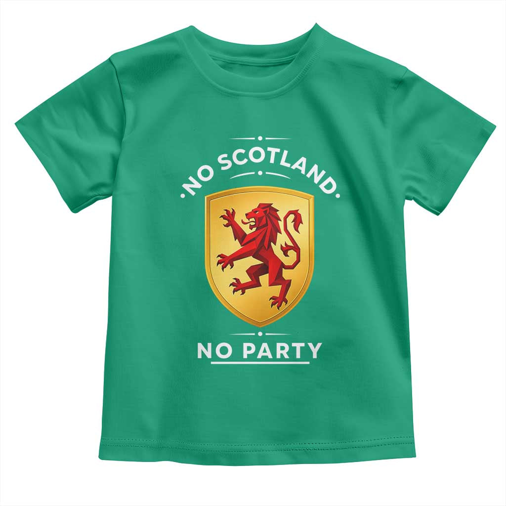 No Scotland No Party Gold Heraldic Shield Red Lion Rampant Toddler T Shirt Game Day Soccer Fans Football Tournament