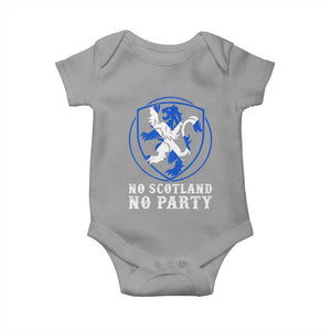 No Scotland No Party Distressed Shield Saltire Cross Baby Onesie Vintage Football Fans Game Day