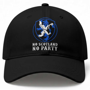 No Scotland No Party Distressed Shield Saltire Cross Baseball Cap Vintage Football Fans Game Day