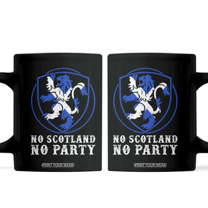 No Scotland No Party Distressed Shield Saltire Cross Coffee Mug Vintage Football Fans Game Day