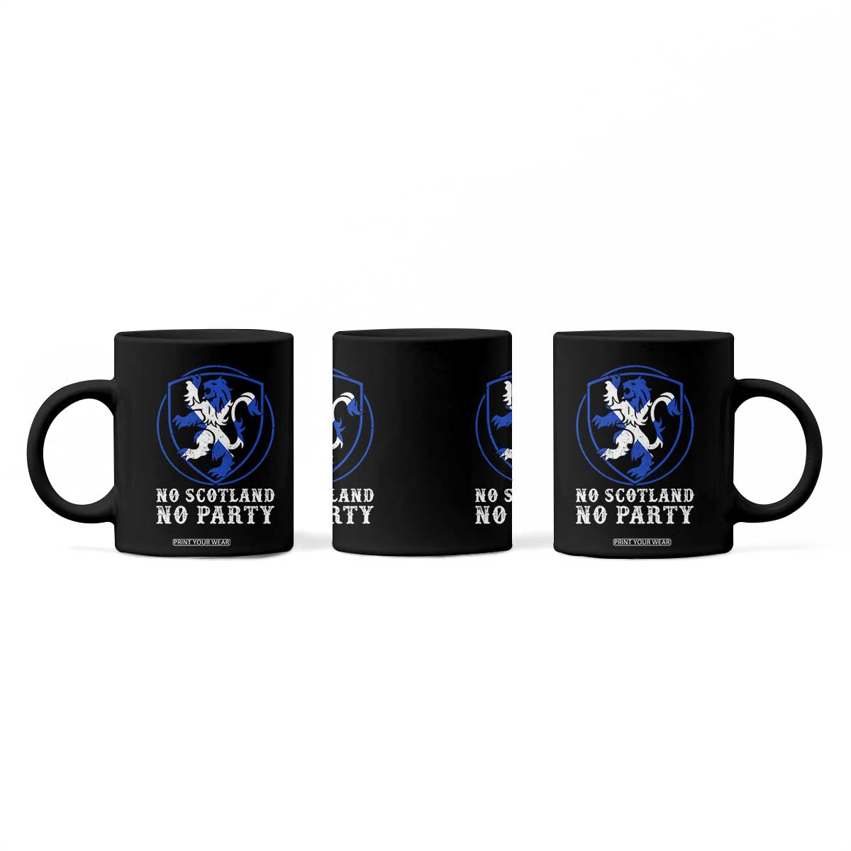 No Scotland No Party Distressed Shield Saltire Cross Coffee Mug Vintage Football Fans Game Day