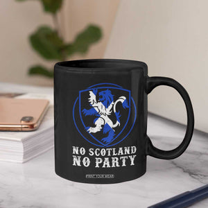 No Scotland No Party Distressed Shield Saltire Cross Coffee Mug Vintage Football Fans Game Day