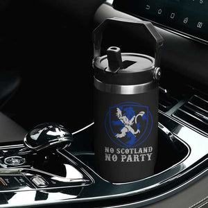 No Scotland No Party Distressed Shield Saltire Cross Flip Straw Tumbler Vintage Football Fans Game Day