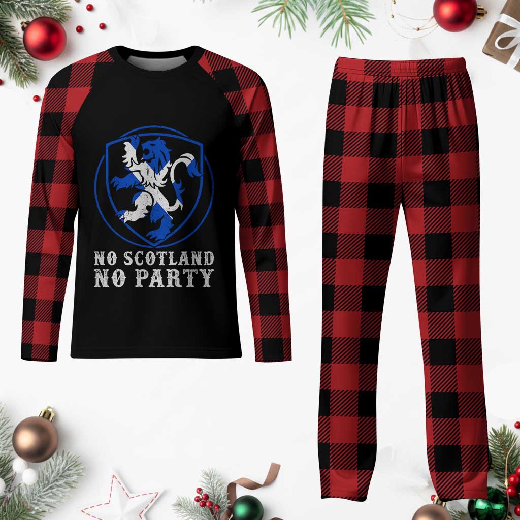 No Scotland No Party Distressed Shield Saltire Cross Plaid Pajama Set Vintage Football Fans Game Day TS02 Buffalo Plaid Print Your Wear