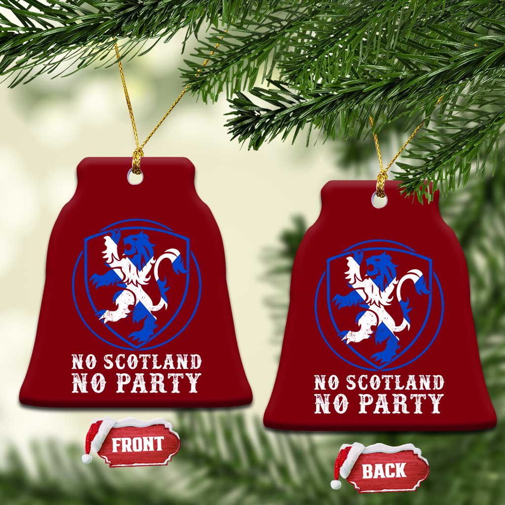 No Scotland No Party Distressed Shield Saltire Cross Ceramic Ornament Vintage Football Fans Game Day