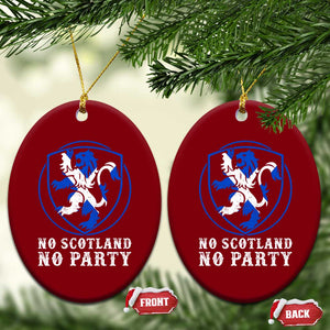 No Scotland No Party Distressed Shield Saltire Cross Ceramic Ornament Vintage Football Fans Game Day