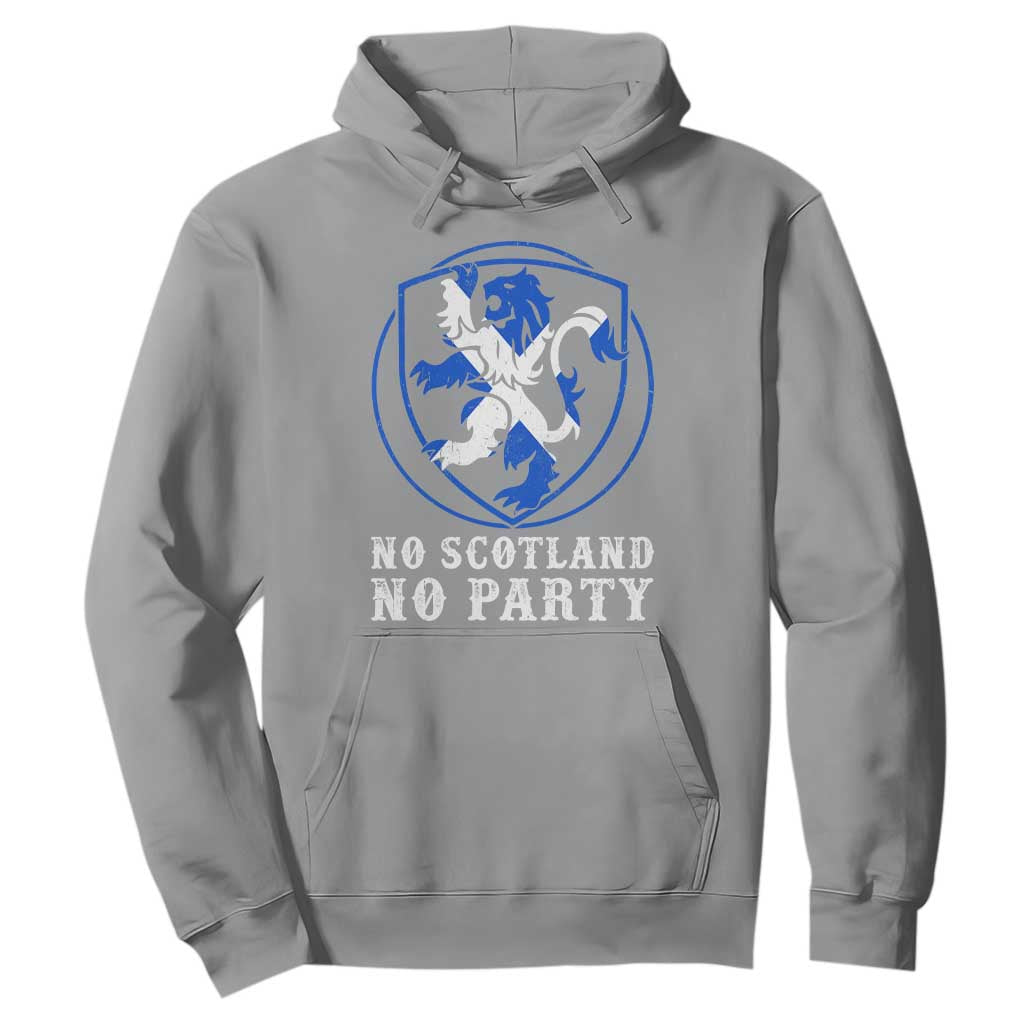 No Scotland No Party Distressed Shield Saltire Cross Hoodie Vintage Football Fans Game Day
