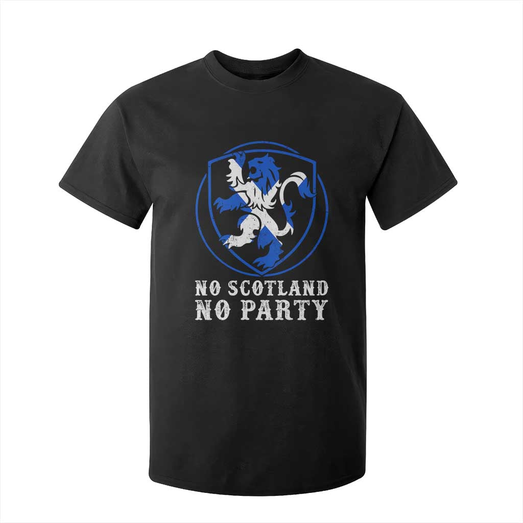 No Scotland No Party Distressed Shield Saltire Cross T Shirt For Kid Vintage Football Fans Game Day