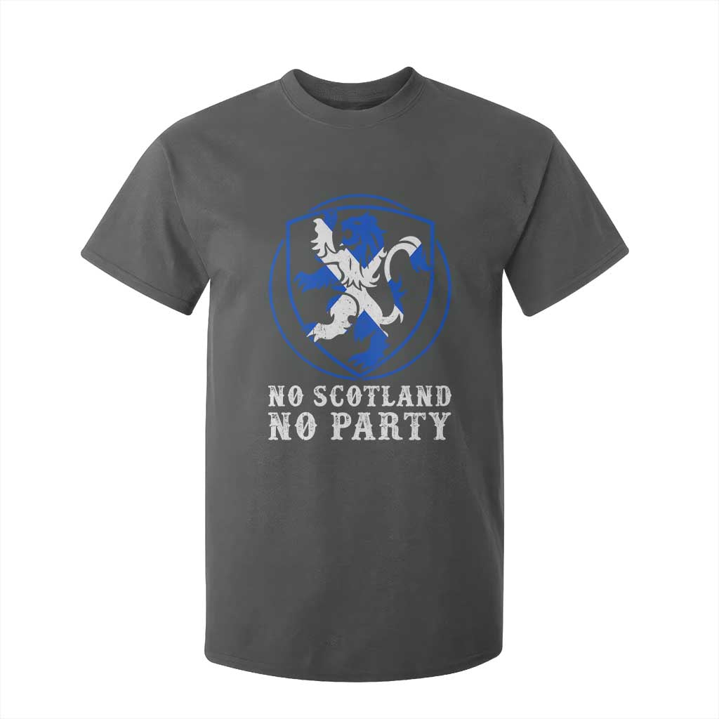 No Scotland No Party Distressed Shield Saltire Cross T Shirt For Kid Vintage Football Fans Game Day