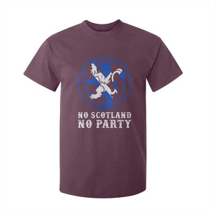 No Scotland No Party Distressed Shield Saltire Cross T Shirt For Kid Vintage Football Fans Game Day