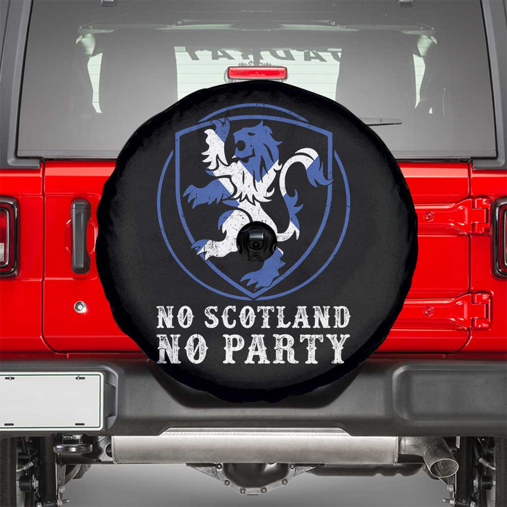 No Scotland No Party Distressed Shield Saltire Cross Spare Tire Cover Vintage Football Fans Game Day