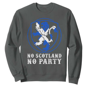 No Scotland No Party Distressed Shield Saltire Cross Sweatshirt Vintage Football Fans Game Day