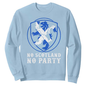 No Scotland No Party Distressed Shield Saltire Cross Sweatshirt Vintage Football Fans Game Day