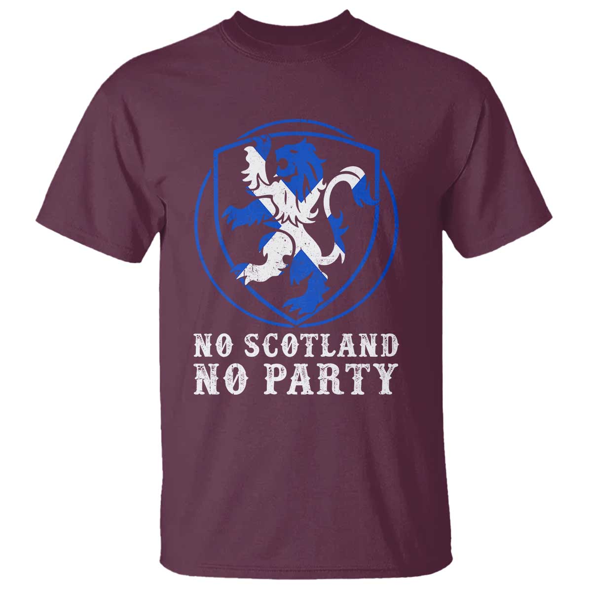 No Scotland No Party Distressed Shield Saltire Cross T Shirt Vintage Football Fans Game Day