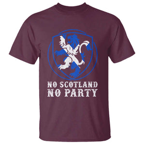 No Scotland No Party Distressed Shield Saltire Cross T Shirt Vintage Football Fans Game Day