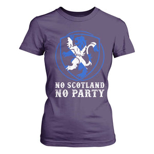 No Scotland No Party Distressed Shield Saltire Cross T Shirt For Women Vintage Football Fans Game Day