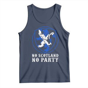 No Scotland No Party Distressed Shield Saltire Cross Tank Top Vintage Football Fans Game Day