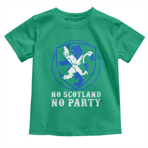 No Scotland No Party Distressed Shield Saltire Cross Toddler T Shirt Vintage Football Fans Game Day