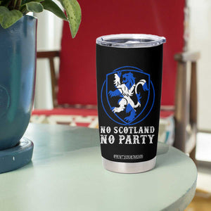 No Scotland No Party Distressed Shield Saltire Cross Tumbler Cup Vintage Football Fans Game Day