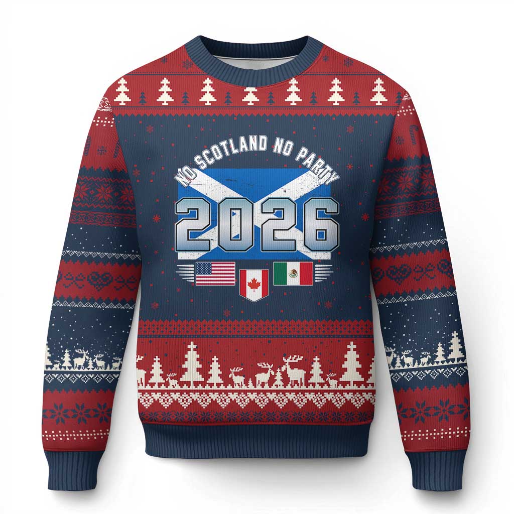 No Scotland No Party 2026 North American Football Tournament Ugly Christmas Sweater Game Day Soccer Fans