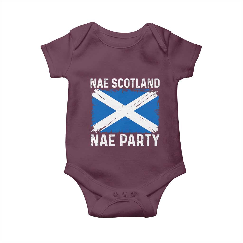 Nae Scotland Nae Party Saltire Flag Baby Onesie Vintage Scottish Accent Soccer Fans Football Tournament