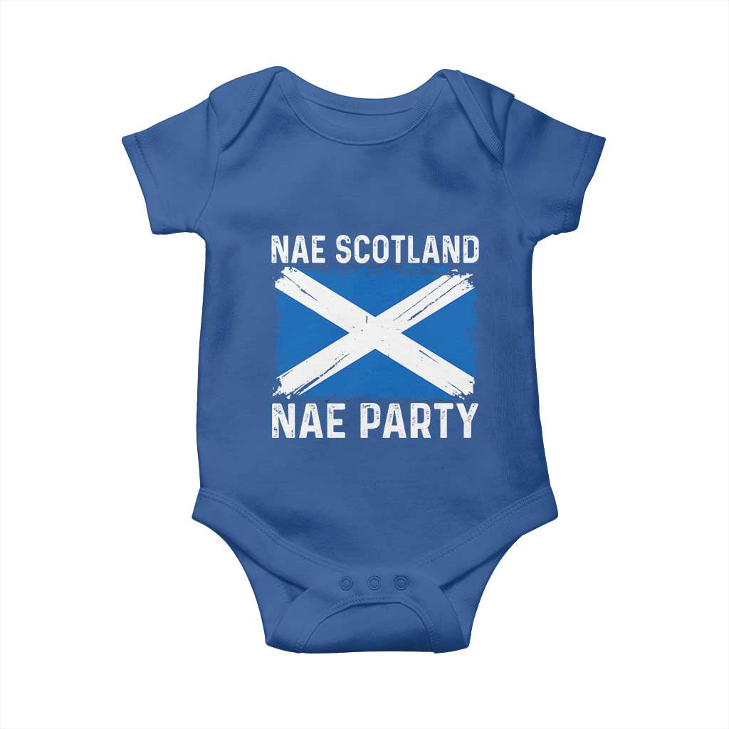 Nae Scotland Nae Party Saltire Flag Baby Onesie Vintage Scottish Accent Soccer Fans Football Tournament