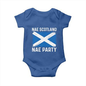 Nae Scotland Nae Party Saltire Flag Baby Onesie Vintage Scottish Accent Soccer Fans Football Tournament