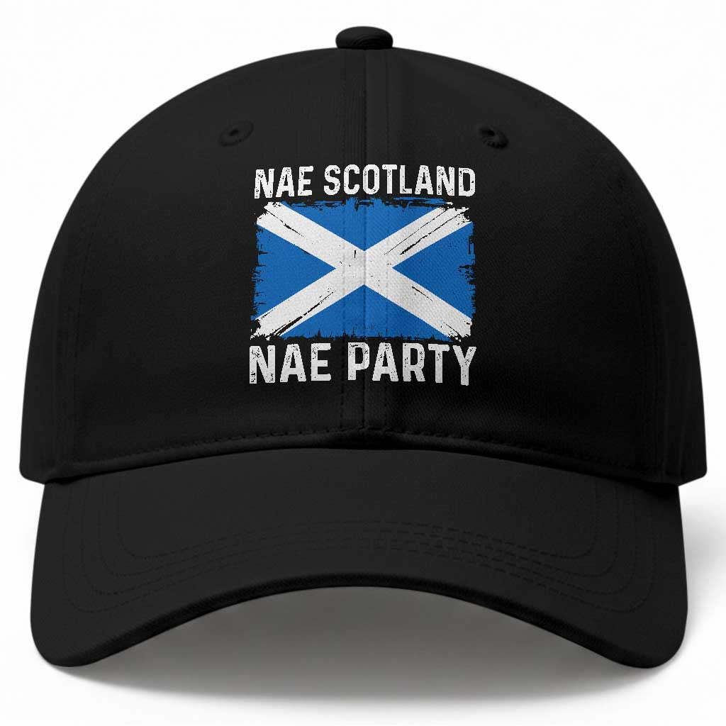 Nae Scotland Nae Party Saltire Flag Baseball Cap Vintage Scottish Accent Soccer Fans Football Tournament