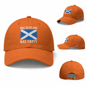 Nae Scotland Nae Party Saltire Flag Baseball Cap Vintage Scottish Accent Soccer Fans Football Tournament