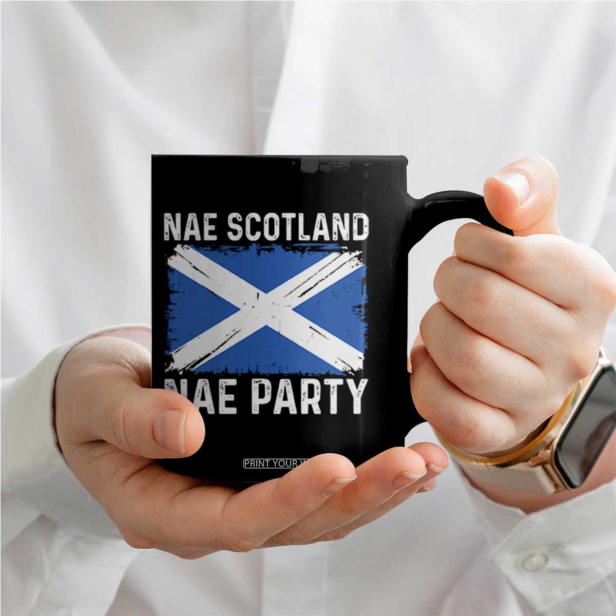 Nae Scotland Nae Party Saltire Flag Coffee Mug Vintage Scottish Accent Soccer Fans Football Tournament