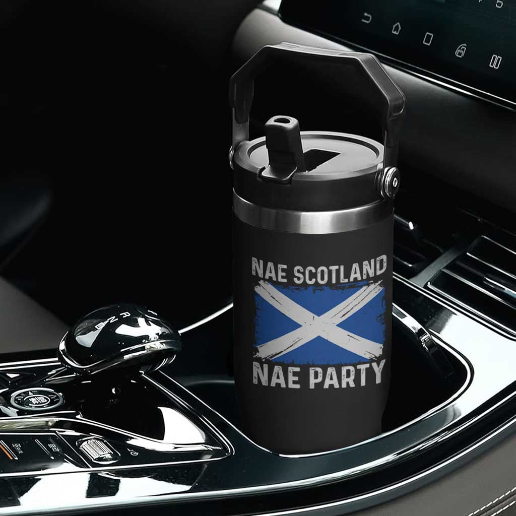 Nae Scotland Nae Party Saltire Flag Flip Straw Tumbler Vintage Scottish Accent Soccer Fans Football Tournament