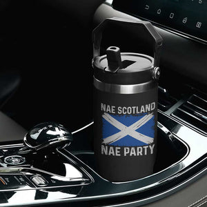 Nae Scotland Nae Party Saltire Flag Flip Straw Tumbler Vintage Scottish Accent Soccer Fans Football Tournament