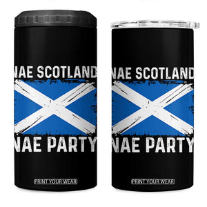 Nae Scotland Nae Party Saltire Flag 4 in 1 Can Cooler Tumbler Vintage Scottish Accent Soccer Fans Football Tournament
